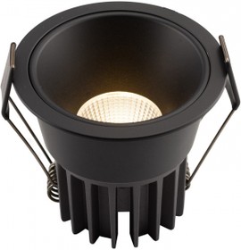 Фото 1/2 Denkirs DK4500-BK Встраиваемый светильник, IP 20, 12 Вт, LED 3000, черный, алюминий