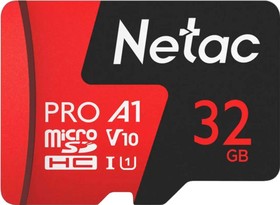 Фото 1/10 NT02P500PRO-032G-R, Карта памяти Netac MicroSD card P500 Extreme Pro 32GB, retail version w/SD