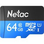 NT02P500STN-064G-R, Карта памяти Netac MicroSD card P500 Standard 64GB ...