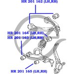 HR201162, Сайлентблок верхнего рычага передней подвески, передний и задний