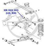 HR822364, Сайлентблок рычага подвески