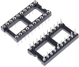 Фото 1/2 110-87-420-41-001101, 2.54mm Pitch Vertical 20 Way, Through Hole Turned Pin Open Frame IC Dip Socket, 1A