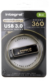 Фото 1/5 INFD8GB360SEC3.0, USB 3.0 Flash Drive 8 GB USB 3.0 Software Encrypted Flash Drive