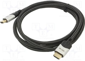 CG865-2, Cable; HDCP 2.2,HDMI 2.1; HDMI plug,both sides; PVC; textile; 2m