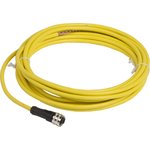XZCPV1865L5, Sensor Cables / Actuator Cables CORDSET PVC FEMALE 1/2 3P STR 5M