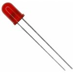 TLHR6401, Светодиод, Красный, Сквозное Отверстие, T-1 3/4 (5mm), 20 мА, 2 В, 630 нм
