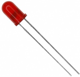 TLHR6405, Светодиод, Красный, Сквозное Отверстие, T-1 3/4 (5mm), 20 мА, 2 В, 630 нм