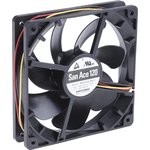 9S1212L4011, San Ace 9S Series Axial Fan, 12 V dc, DC Operation, 81.6m³/h ...