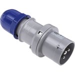 213.163, IP44 Blue Cable Mount 2P + E Industrial Power Plug, Rated At 16A, 230 V