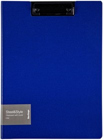 Папка-планшет с зажимом Steel&Style A4, пластик полифом, синяя PPf_93002