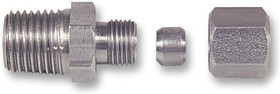 FC-158, Обжимной сальник, 1/4" BSPT конусная резьба, нержавеющая сталь, для пробников 3мм