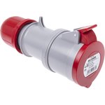 313.3247, IP44 Red Cable Mount 3P + N + E Industrial Power Socket, Rated At 32A ...