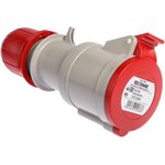 313.3246, IP44 Red Cable Mount 3P + E Industrial Power Socket, Rated At 32A, 415 V