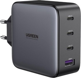 Фото 1/10 Зарядное устройство UGREEN сетевое USB A+3 USB C 100W GaN Fast Charg(40747)