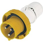 218.1630, IP66, IP67 Yellow Cable Mount 2P + E Industrial Power Plug ...