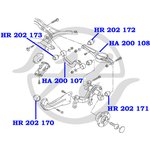 HR202173, Cайлентблок верхнего поперечного рычага задней подвески