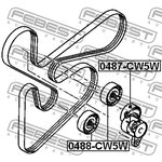 Ролик обводной MITSUBISHI OUTLANDER CW# 2006-2012 0488-CW5W