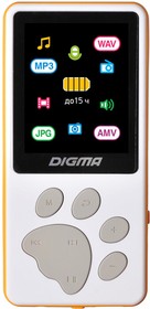 Фото 1/9 Плеер Hi-Fi Flash Digma S4 8Gb белый/оранжевый/ 1.8"/FM/microSDHC