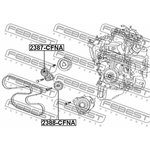 Натяжной ролик ремня кондиционера VAG+Skoda 2008-  FEBEST 2387-CFNA