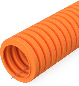 Труба гофрированная ПВХ лёгкая 350 Н негорючая (НГ) оранжевая с/з d40 мм (15м/960м уп/пал) Промрукав