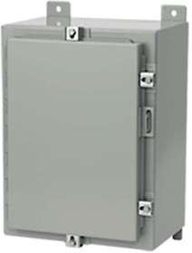 A20H20BLP, Continuous Hinge Enclosure with Clamps LP Type 4, 20x20x8, Gray, Mild Steel