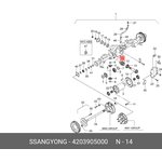 4203905000, Шайба SSANGYONG Rexton (02-) регулировочная дифференциала (T=0.08) OE