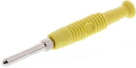 Фото 1/3 973509103, Yellow Male Banana Plug, 2mm Connector, Solder Termination, 6A, 60V dc, Nickel Plating