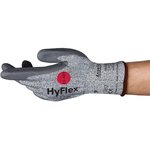11425100, HyFlex Grey Polyamide Abrasion Resistant, Cut Resistant, DMF Free, Mechanical Protection Work Gloves, Size 10
