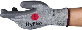 Фото 1/5 11425100, HyFlex Grey Polyamide Abrasion Resistant, Cut Resistant, DMF Free, Mechanical Protection Work Gloves, Size 10
