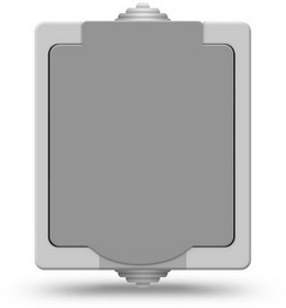 Фото 1/2 1282, UNIVersal Аллегро Серый Розетка с заземляющими контактами, с защитными шторками, с крышкой IP54 1282