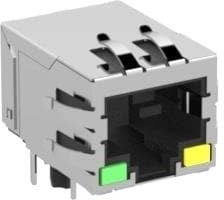 203199, Modular Connectors / Ethernet Connectors 8P 1PORT R/A RJ45 L2 PAN FLANGE 10/100
