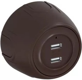 7700898, Розетка USB двойная Rotondo, с подсветкой, цвет коричневый