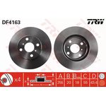 DF4163, Диск тормозной передн TOYOTA: MR 2 00-, YARIS 99-, YARIS VERSO 99-