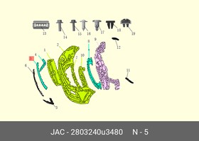2803240U3480, МОЛДИНГ РЕШЕТКИ РАДИАТОРА