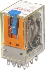 Фото 1/2 RKE4CO220LT, Реле 4CO, 5A(250VAC/30VDC), 220VDC, мех. индикация, тест-кнопка с блокировкой, LED