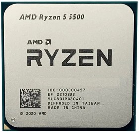 Фото 1/4 CPU AMD Ryzen 5 5500 OEM (100-000000457) {3,60GHz, Turbo 4,20GHz, Without Graphics AM4}