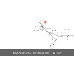 4915034100, Трос стояночного тормоза SSANGYONG Actyon (12-) (STD) передний OE