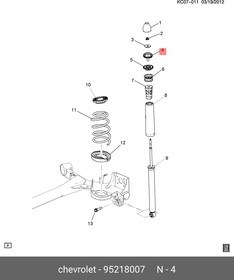 95218007, Чашка заднего амортизатора нижняя