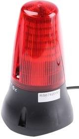 Фото 1/2 LEDD125-04-02, LEDD125 Series Red Multiple Effect Beacon, 230 V ac, Surface Mount, LED Bulb, IP65