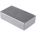 Silver Die Cast Aluminium Enclosure, Silver Lid, 114.5 x 63.6 x 30.3mm