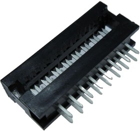 Фото 1/2 FTR-08-T, 8 Position Ribbon Cable, DIP Header Connector Black IDC 28 AWG Through Hole