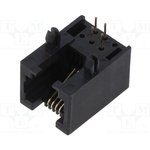 MTJ-645X1, Socket; RJ11; PIN: 4; Layout: 6p4c; on PCBs,PCB snap; THT