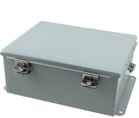A10086CHNF, Continuous Hinge Enclosure with Clamps Type 4, 10x8x6, Gray, Mild Steel