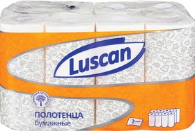 Фото 1/9 5081084, Полотенца бумажные LUSCAN 2-сл.,с тиснением, 8рул./уп