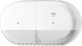 Фото 1/8 Диспенсер для туалетной бумаги Tork SmartOne T9 двойной, мини,белый 682000