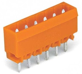 231-338/001-000, Male header - 8-pole - THT - 1.0 x 1.0 mm solder pin - straight - pin spacing 5.08 mm - orange