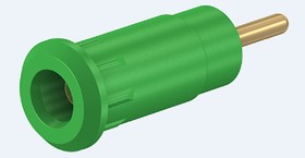 Фото 1/2 2 mm socket, round plug connection, mounting Ø 8.3 mm, CAT III, green, 65.9193-25