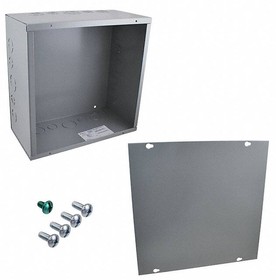 ASE12X12X6, Screw-Cover Enclosure Type 1 with Knockouts, 12x12x6, Gray, Steel