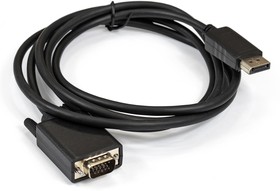 Фото 1/5 EX284914RUS, Кабель DisplayPort-VGA ExeGate EX-CC-DPM-VGAM-1.8 (20M/15M, 1,8м, позолоченные контакты, экран)
