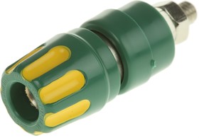 Фото 1/3 930103188, 35A, Green, Yellow 27 mm Test Terminal With Brass Contacts and Nickel Plated - 8mm Hole
